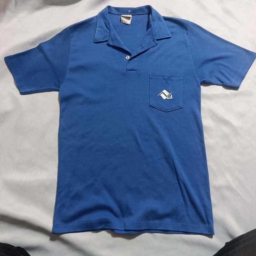 Allen-A Vintage Vail Polo Shirt Size M Blue Cotton Blend
